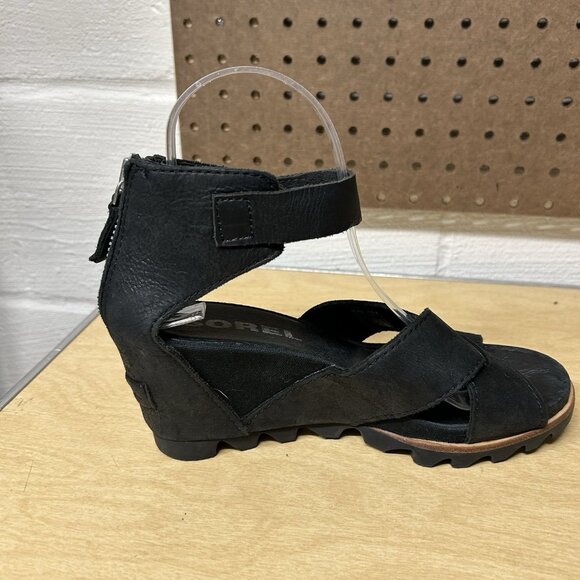 Sorel Joanie II Black Wedge Sandals NL2831-010 Womens Size 7.5 - Picture 5 of 9